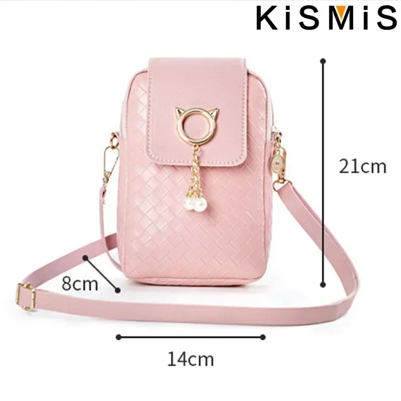 Fashion Women Mini PU Leather Crossbody Shoulder Bag Casual Mobile Phone Wallet Cute Handbag for Girls