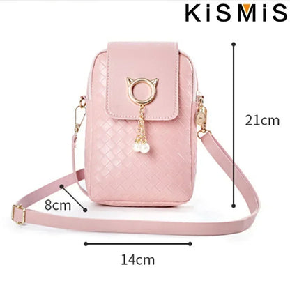 Fashion Women Mini PU Leather Crossbody Shoulder Bag Casual Mobile Phone Wallet Cute Handbag for Girls