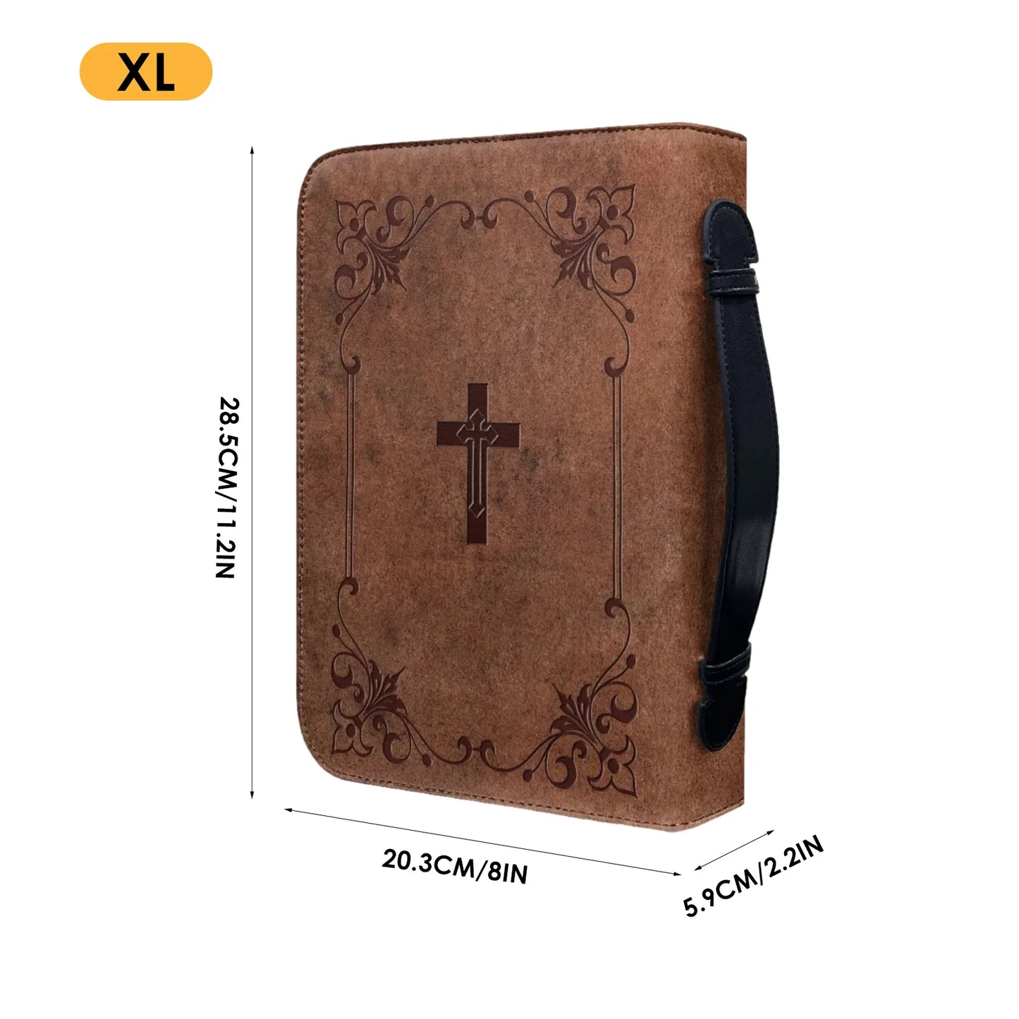 Bible Case, PU Vintage Bible Case, Zippered Bible Covers for Women, Water Resistant Bible Case for Women