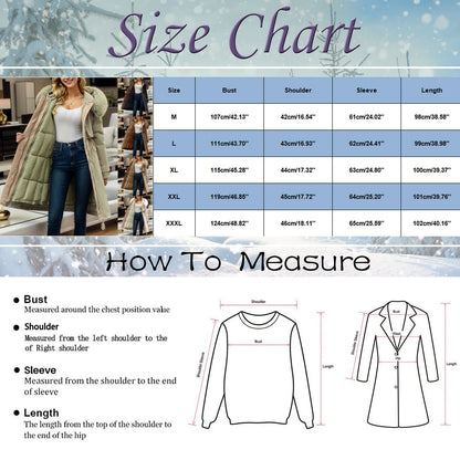 Women'S Winter Coat Parkas Detachable Patchwork Cotton Winter Long Hooded Thickened Cotton Coat