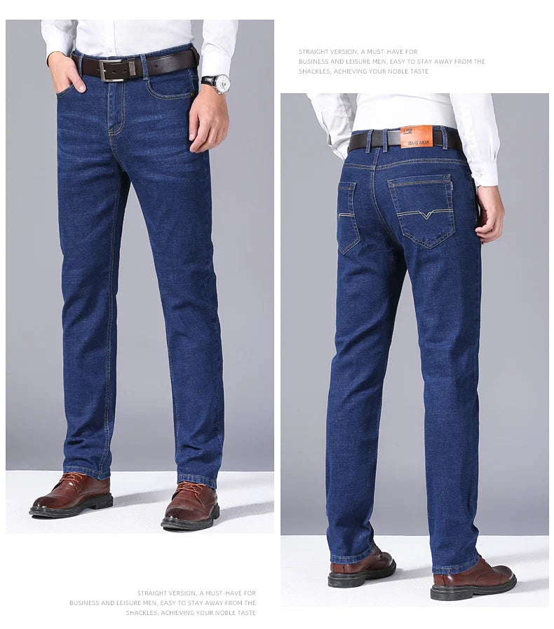 Stretch Slim Fit Pants Comfortable Soft Straight Casual Denim