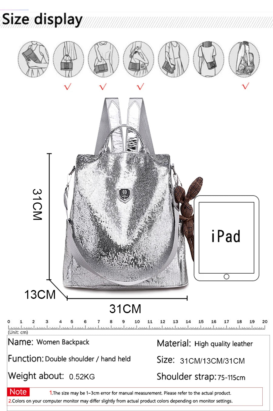 Anti Theft Women Backpacks Large Capacity Soft Leather Casual Shoulder Bag Bagpack