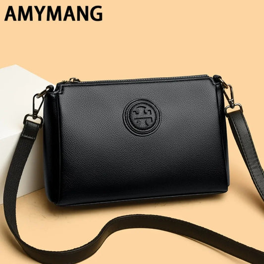 PU Leather Crossbody Bag High Quality Brand Design Zipper Solid Color Pattern Casual