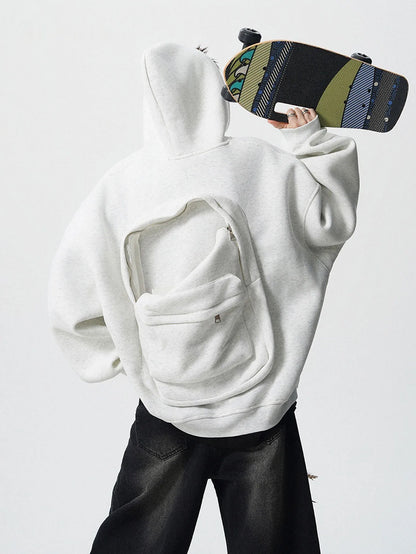 Unisex Zip Up Hoodie 3D Creative Jacket with Backpack Lightweight Hooded Sweatshirts Fashion Outfits with Pocket