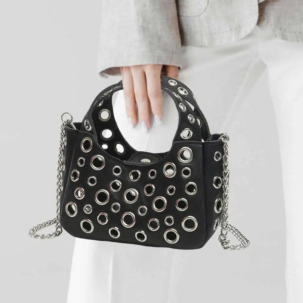 Women PU Casual Tote Bag Large Capacity Slouchy Handbag Chain Strap Stylish Crossbody Bag Hasp Closure Daily Carrying Bag