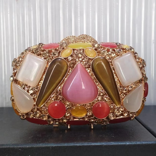 XIYUAN Big Stones Evening Purse Bags Rhinestone Wedding Gems Clutch Bag Bridal Clutches Women Diamonds