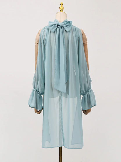 Chiffon Blouse Ladies Off shoulder Lantern Long Sleeve Design Top