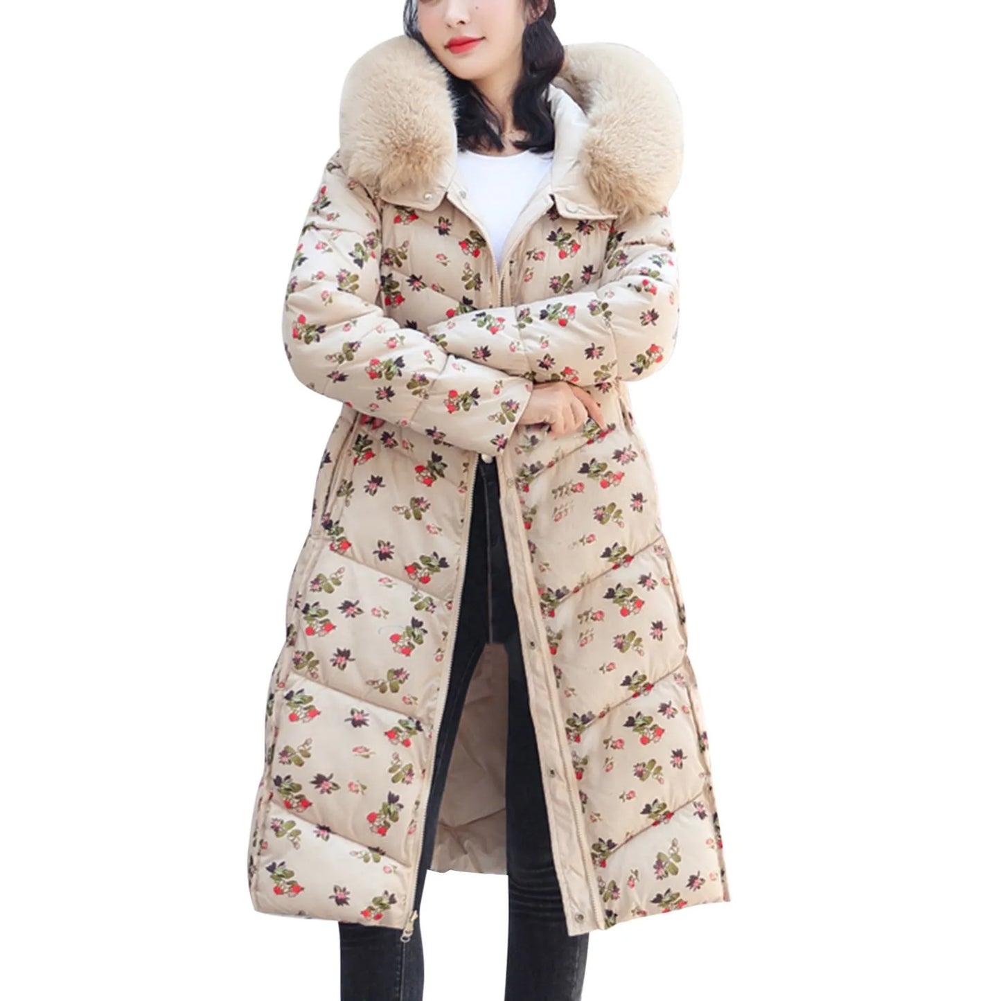 Women'S Winter Jackets Parkas 2024 Women Casual Solid Coat Jacket Hooded Pocket Reversible Wear Zipper Pocket Jaqueta Feminina