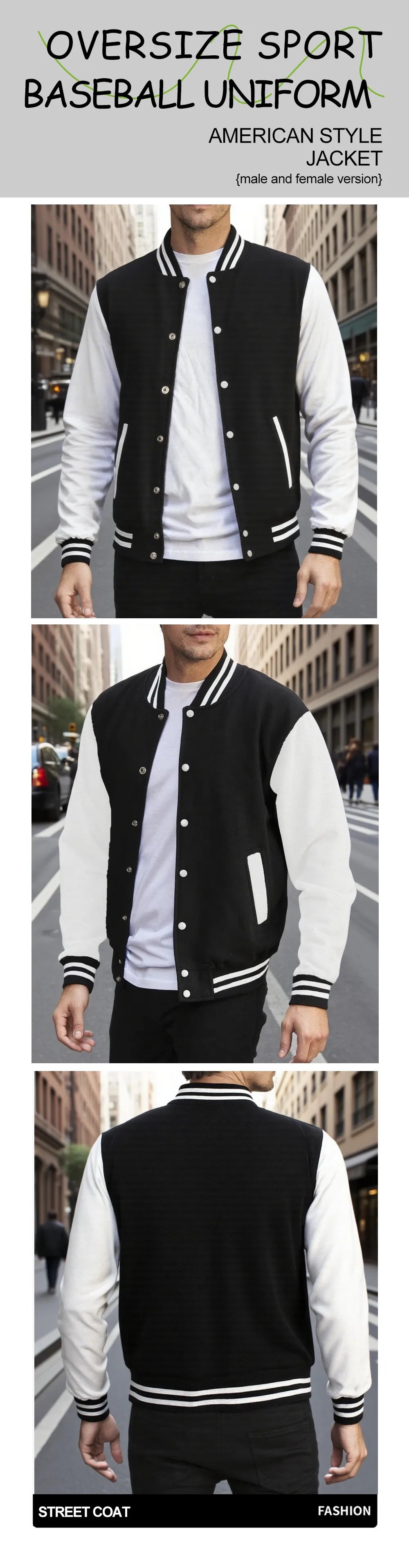 New York Land Of Dreams Capital Of Liberly Baseball Jersey Men Retro Soft Coat Trendy American Jacket