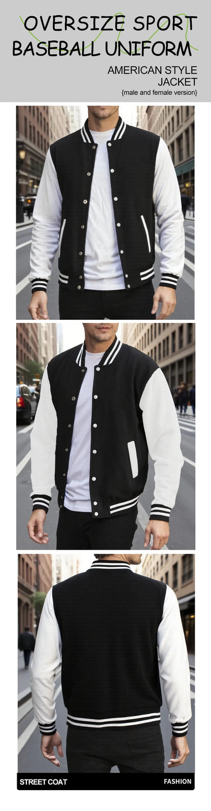 New York Land Of Dreams Capital Of Liberly Baseball Jersey Men Retro Soft Coat Trendy American Jacket