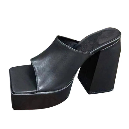 Cow Print Peep Toe Sandals Thick High Heel Wedge Platform Shoes Black / 37 / United States Black / 38 / United States 