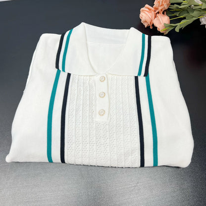 Knitted Mini Dress Turn-down Collar Ruffled Party Dress Streetrwear