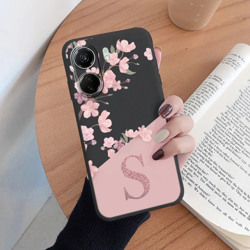 For Redmi 13C Case Cute Flowers Letters Shockproof Soft Silicon Protector Coque For Xiaomi Redmi 13C Phone Cases Redmi13C Funda