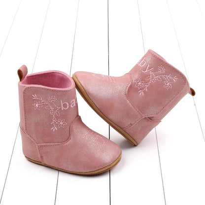 Baby Boots Made Of Soft PU and High-quality Cotton Short Boots With Rubber Soles and Anti Slip Baby