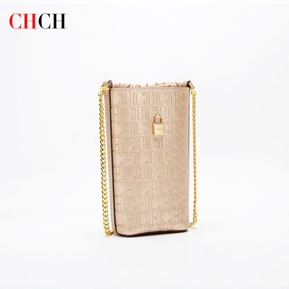 Phone Bag 2024 New Embossed Crossbody Bag High Quality Metal Chain Bag