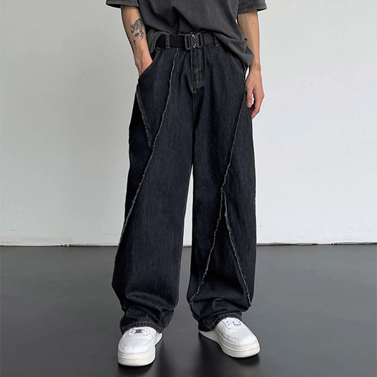 Women's Oversized Ripped Denim Trousers Spring Autu Mn Loose Casual Pants