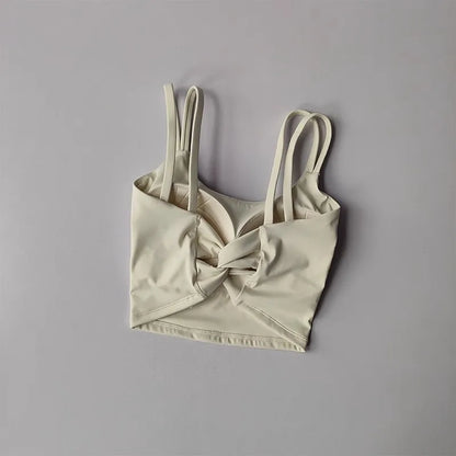 Women's Sports Bras Fitness Top, Push Up Fixed Pad, Yoga Bra, Back knotted Underwear, Running Vest, Gym Tops