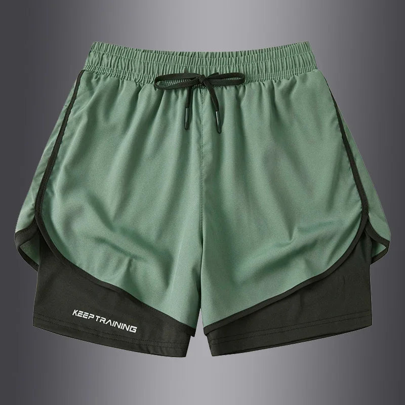 Sports Three Piece Pants Anti glare Double layered Sports Shorts for Men and Women