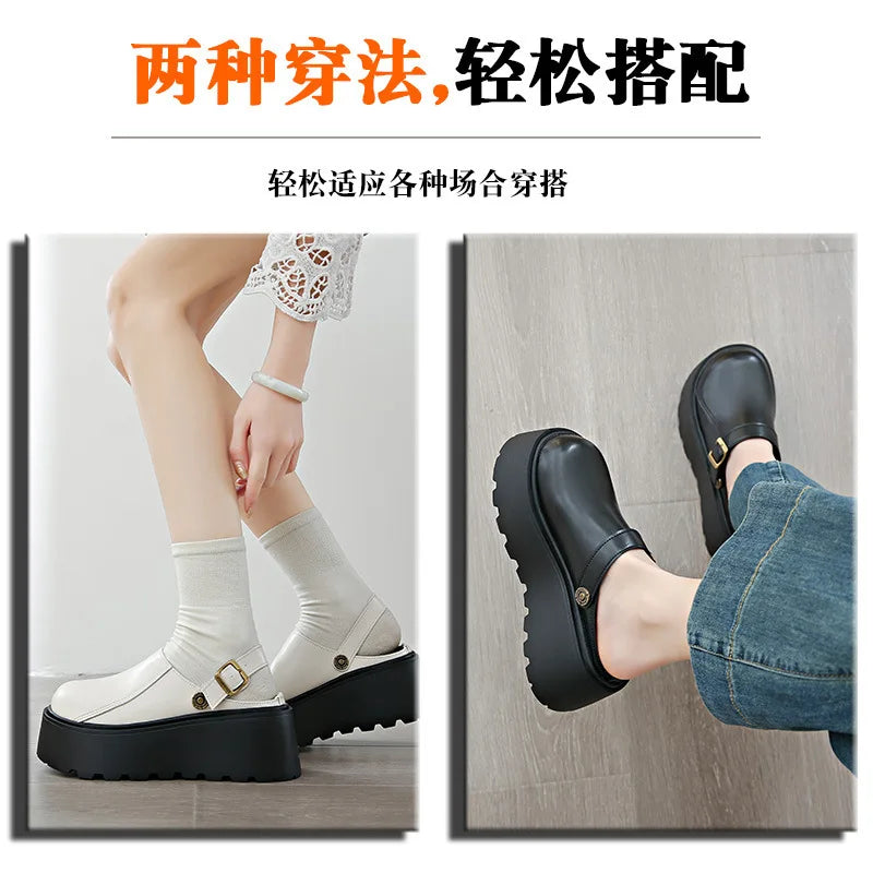 Thick Slippers Casual Shoes 1 Slip-on Baotou Half Slip-on Shoes