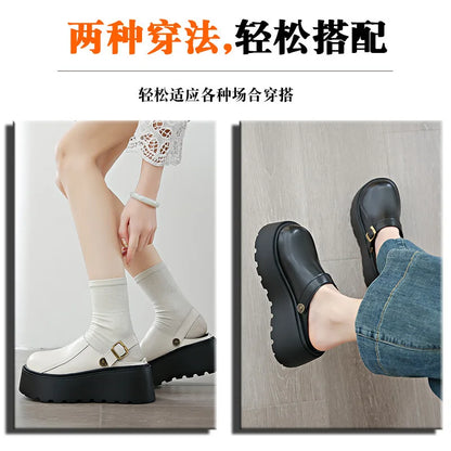 Thick Slippers Casual Shoes 1 Slip-on Baotou Half Slip-on Shoes