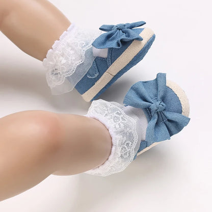 Non-Slip Casual Shoes with Delightful Bowknot Design for Baby Girls 0-18 Months