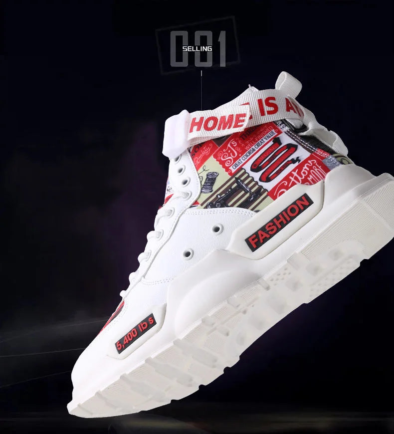 Men Shoes High Quality Sneakers Platform Breathable Lightweight Red Basket