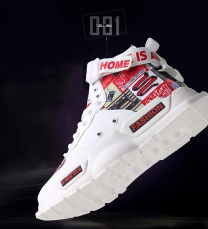 Men Shoes High Quality Sneakers Platform Breathable Lightweight Red Basket