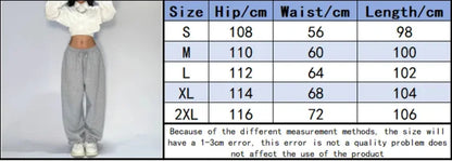 Y2K Baggy Pants Pocket Elastic Waist Oversized Wide Leg Pant Casual Streetwear