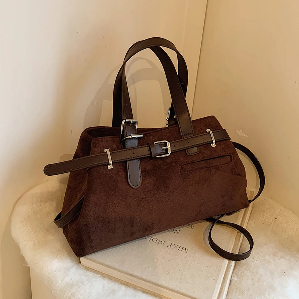 Women Retro Top Handle Bag PU Fashion Shoulder Satchel Work Bag