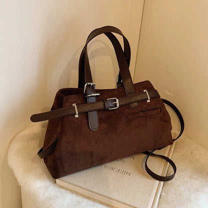 Women Retro Top Handle Bag PU Fashion Shoulder Satchel Work Bag