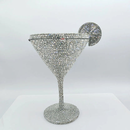 Jewels Martini purse Diamond Evening Purses Crystals Bridal Handbag Dinner Purses Rhinestone Party Clutch Bags