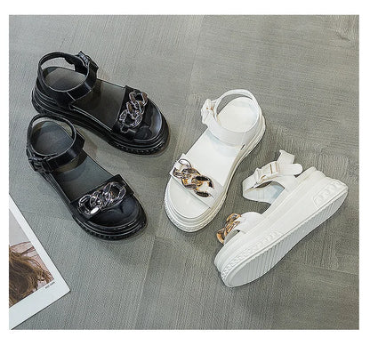 Sandals Women High-heel Platform  New Genuine Leather Women Summer Sandals