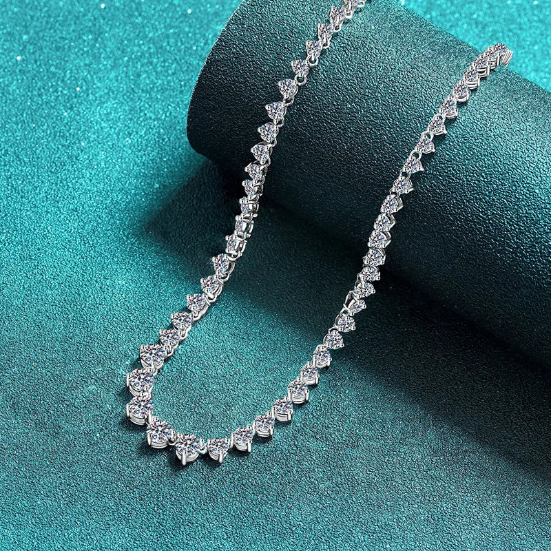 Gorgeous Full-Stone Luxury Layerable Necklace Women's PT950 Platinum 12Ct Moissanite - Starry river inlaid,platinum permanent