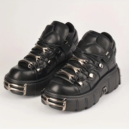 Thick Bottom Platform Rock Metal Decoration Casual Trainers Punk Style Gothic Sport Shoes