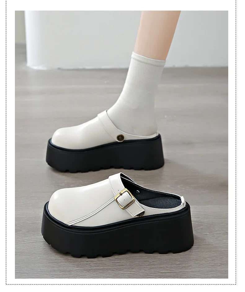 Thick Slippers Casual Shoes 1 Slip-on Baotou Half Slip-on Shoes