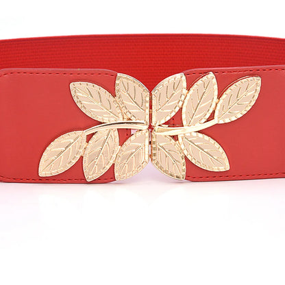 Women Belt Buckle Waistband Wide Braided Waistbelt