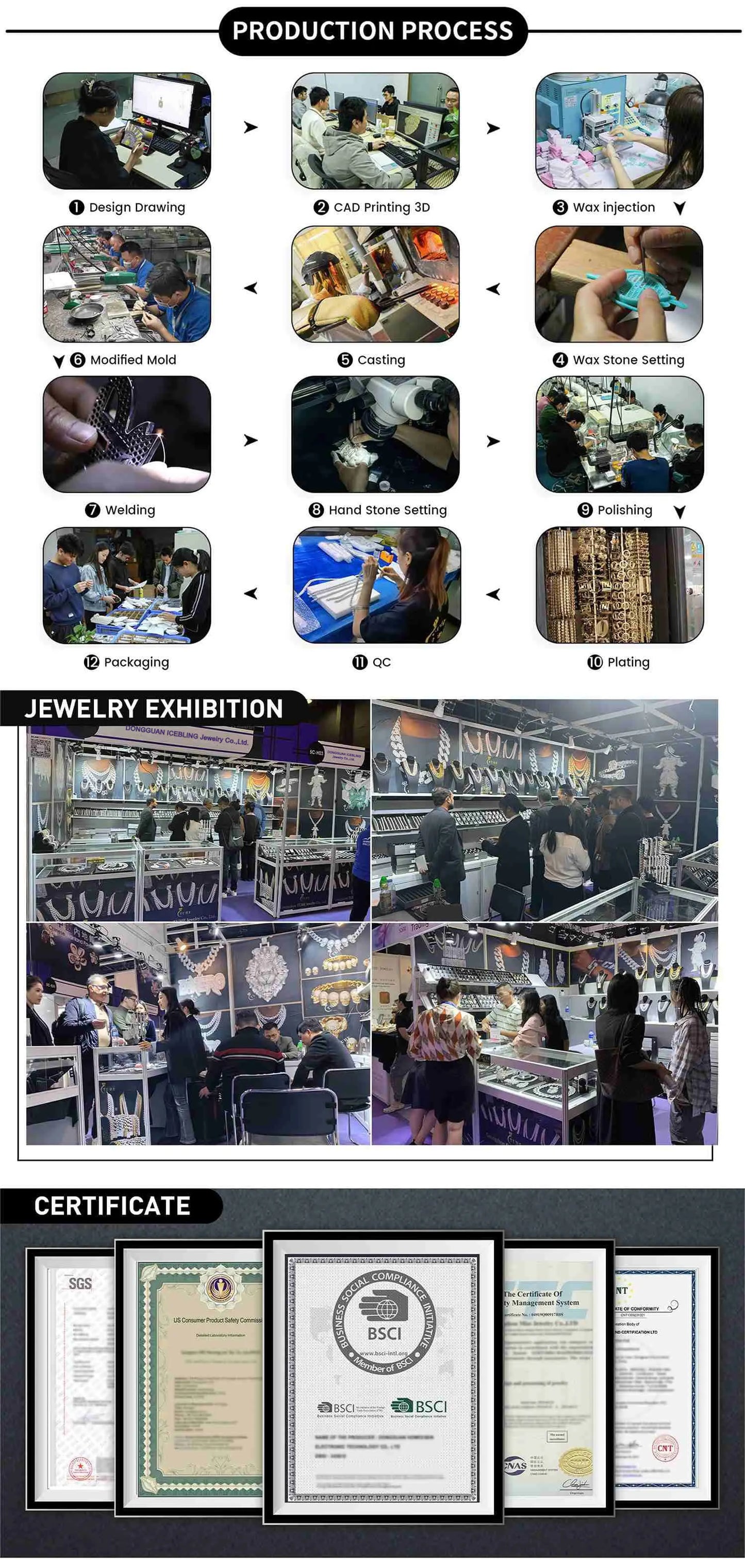 ICEBLING Iced Out Moissanite Tennis Chain Men Women Hip Hop Jewelry 925 Silver VVS Necklace with GRA Certificate