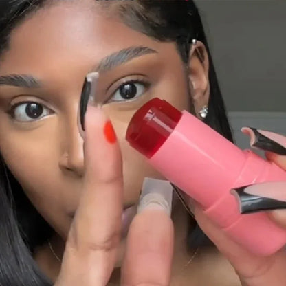 3-in-1 Cheek Lip Tinted Moistured Blush Stick Eyes Cheek Lip Brighten Cream Water Jelly Tint Stick Matte Contour Makeup