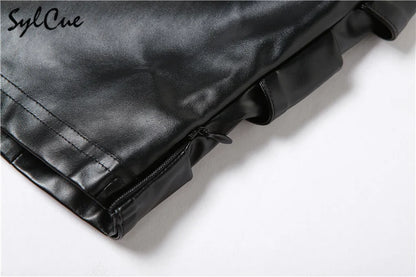 Retro Matte Black Mysterious All-Match Personality Fashionable Belt Chest Wrap Vest