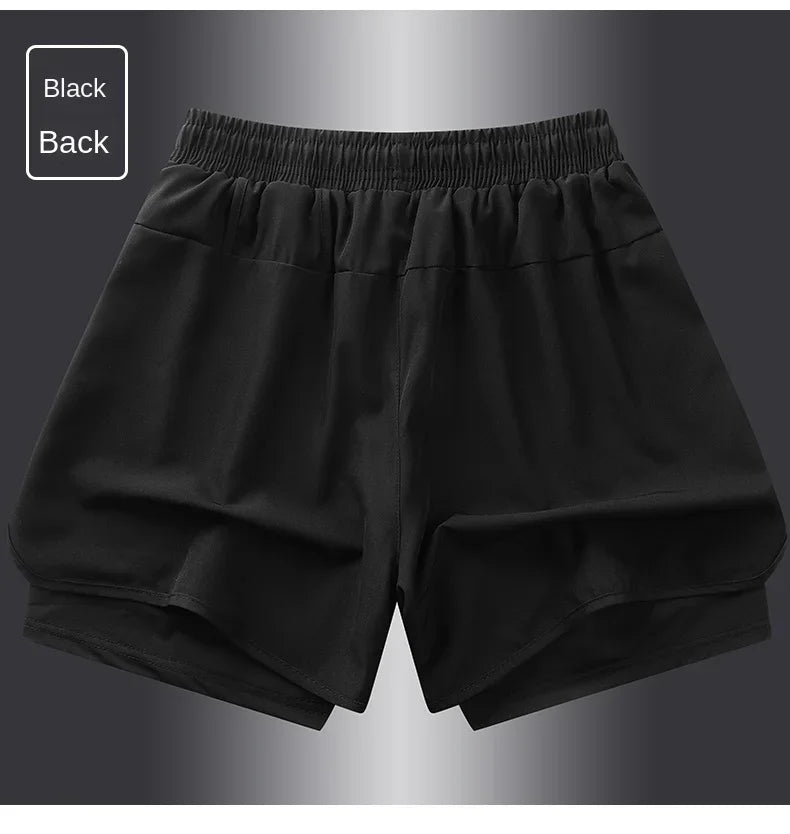 Sports Three Piece Pants Anti glare Double layered Sports Shorts for Men and Women