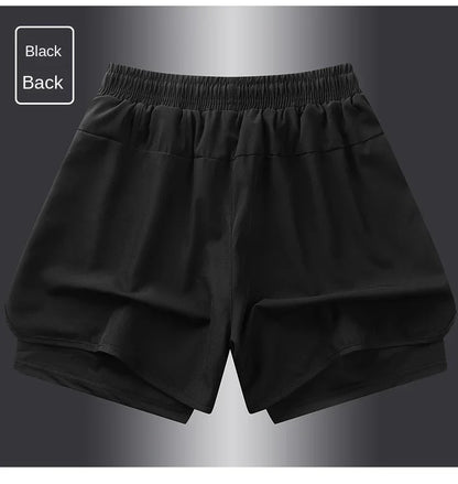 Sports Three Piece Pants Anti glare Double layered Sports Shorts for Men and Women