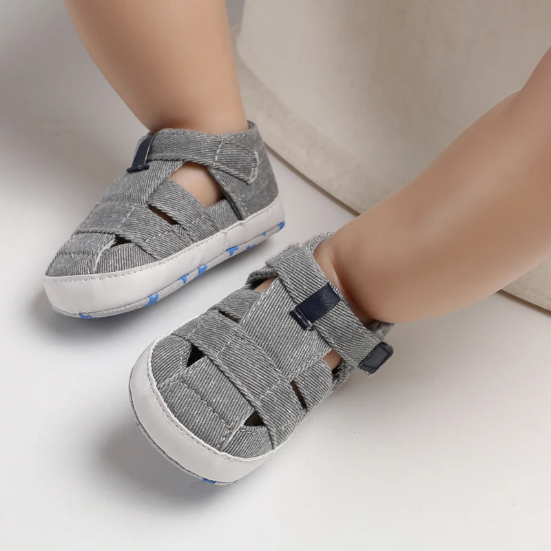 Newborn Boys And Girls Baby Shoes Canvas Soft Soles First Walking Shoes Breathable