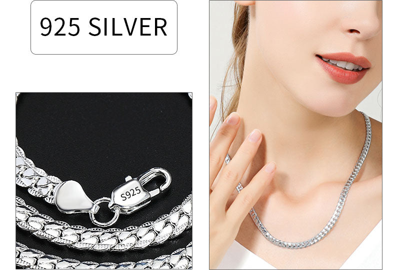 18K Gold/Silver Color 6mm Necklace 8/18/20/24 Inch Chain For Woman Men Gold / 60cm 24inches Gold / 55cm 22inches Gold / 50cm 20inches Gold / 60cm 24inches-Gold / 55cm 22inches-Gold / 50cm 20inches-Gold / 45cm 18inches-Silver / 50cm 20inches-Silver / 45cm 18inches-Silver / 40cm 16inches-Silver / 20cm bracelet-Gold / 40cm 16inches-Gold / 20cm bracelet-Silver / 60cm 24inches-Silver / 55cm 22inches-