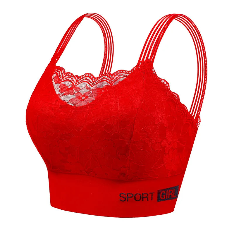 Lace Seamless Sports Bra Comfortable Breathable Beauty Back Vest Chest Tube Top