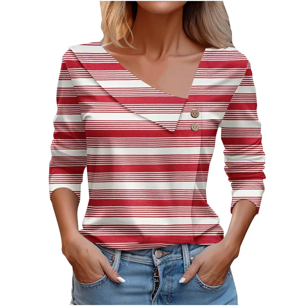 T Shirt For Women Fashion Long Sleeve Top White Floral Print Shirt