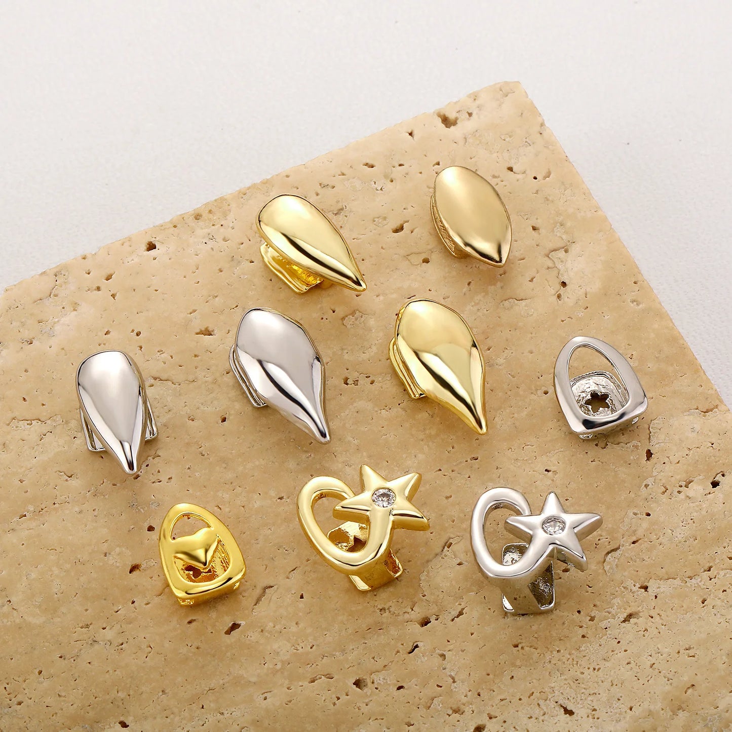 1PCS Hip Hop Single Teeth Grillz For Men Women Gold Silver Color Copper Grillz