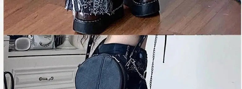 American Subculture Printed Dragon Pattern Raw Edge Slightly Flared Jeans Women's Low-waisted Slim Fit Flared Pants