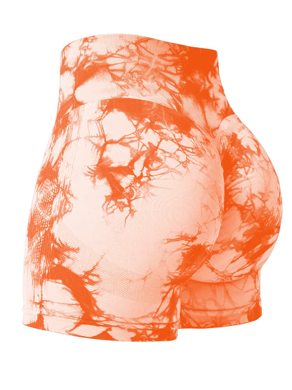 Tie Dye Shorts Woman Fitness Seamless Butt Lifting Shorts One Pieces Activewear Running Outdoors