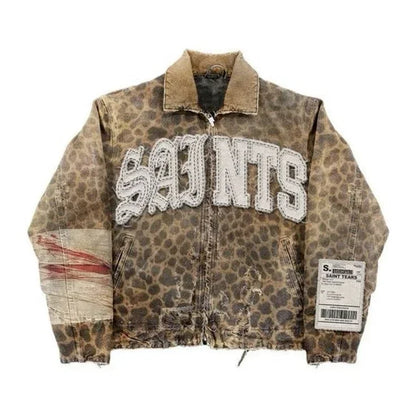 Washed Denim Jacket Y2K Clothes Mens Womens Letter Graphic Patch Embroidery Blue Oversized Jacket