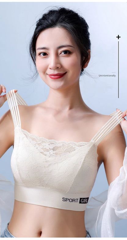 Lace Seamless Sports Bra Comfortable Breathable Beauty Back Vest Chest Tube Top